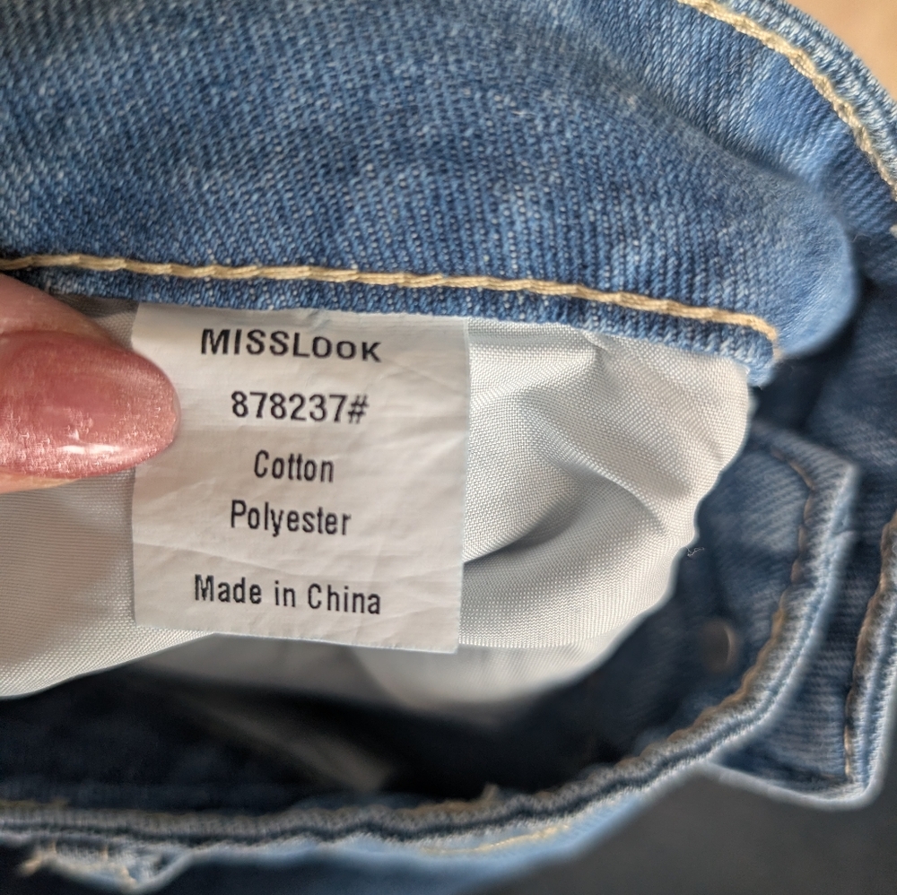 MISSLOOK Light Blue Women's Straight Leg Jeans - Picture 5 of 8